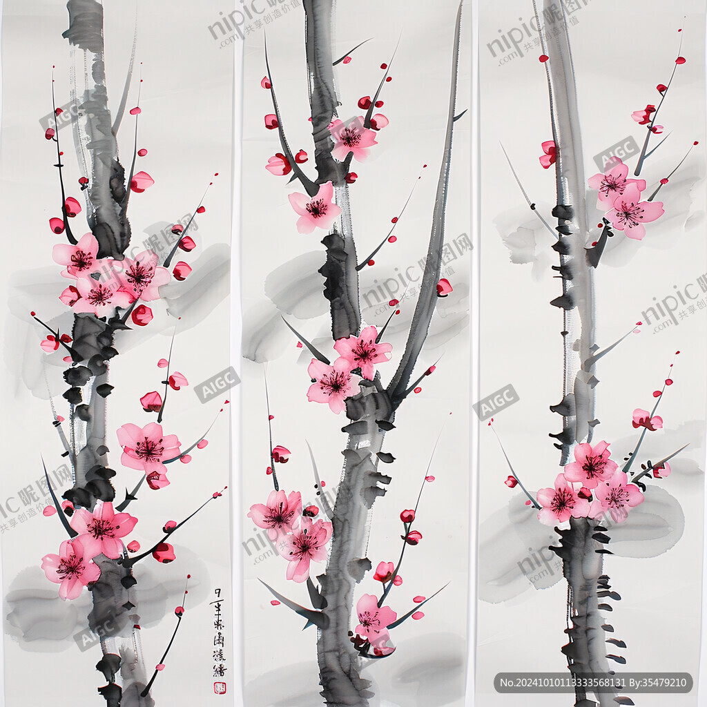 梅花无框画挂画