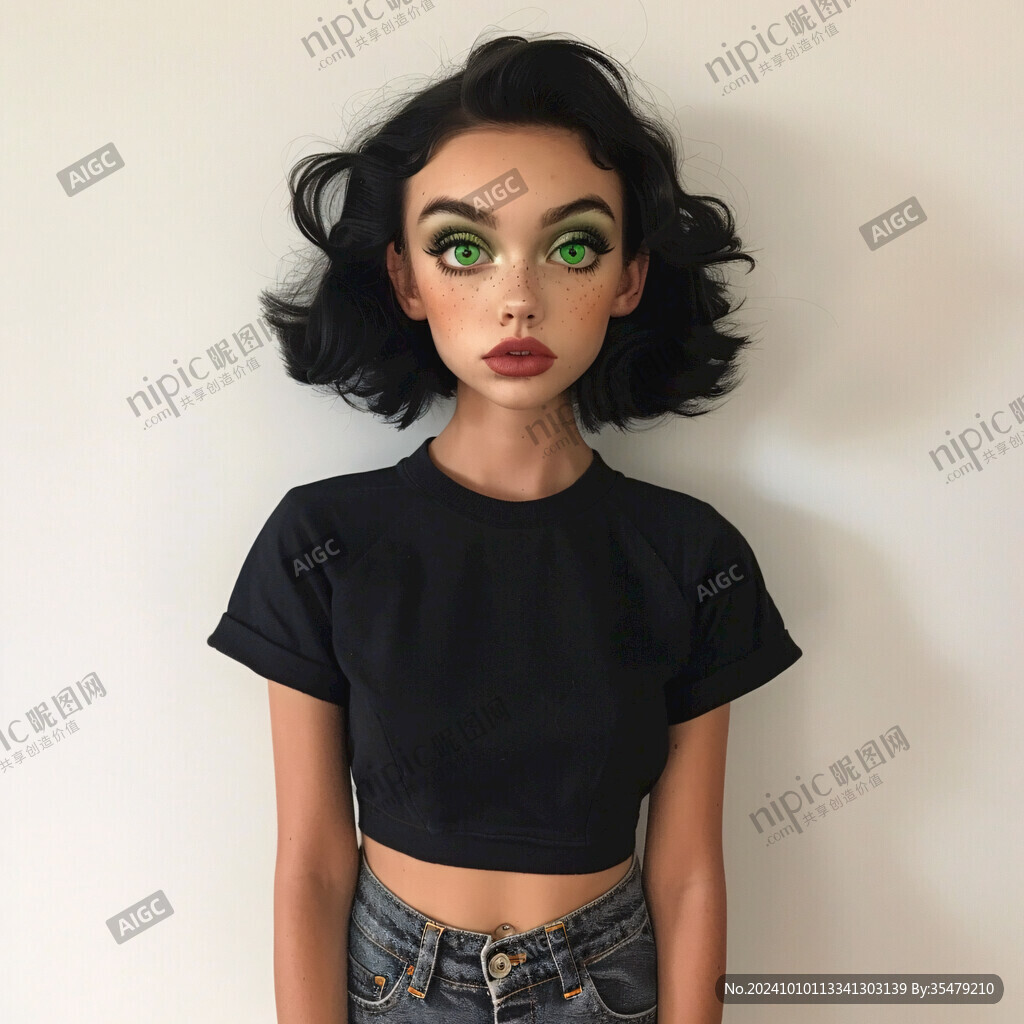 3d效果女孩