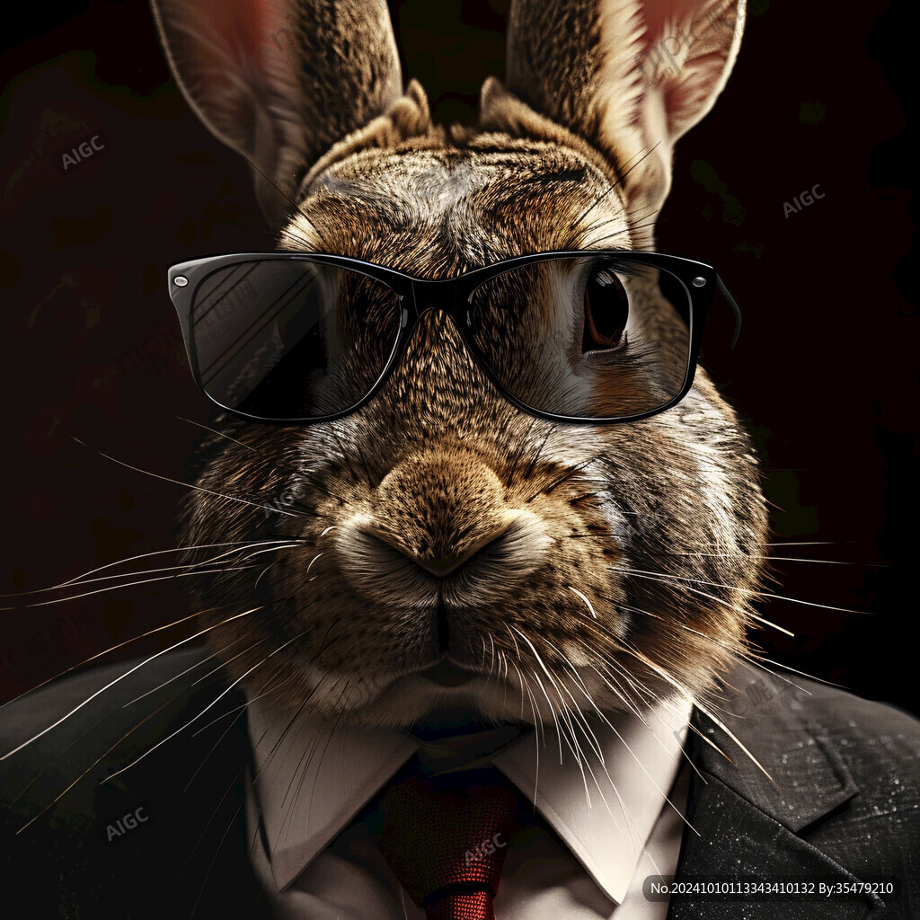 兔子潮流墨镜插画
