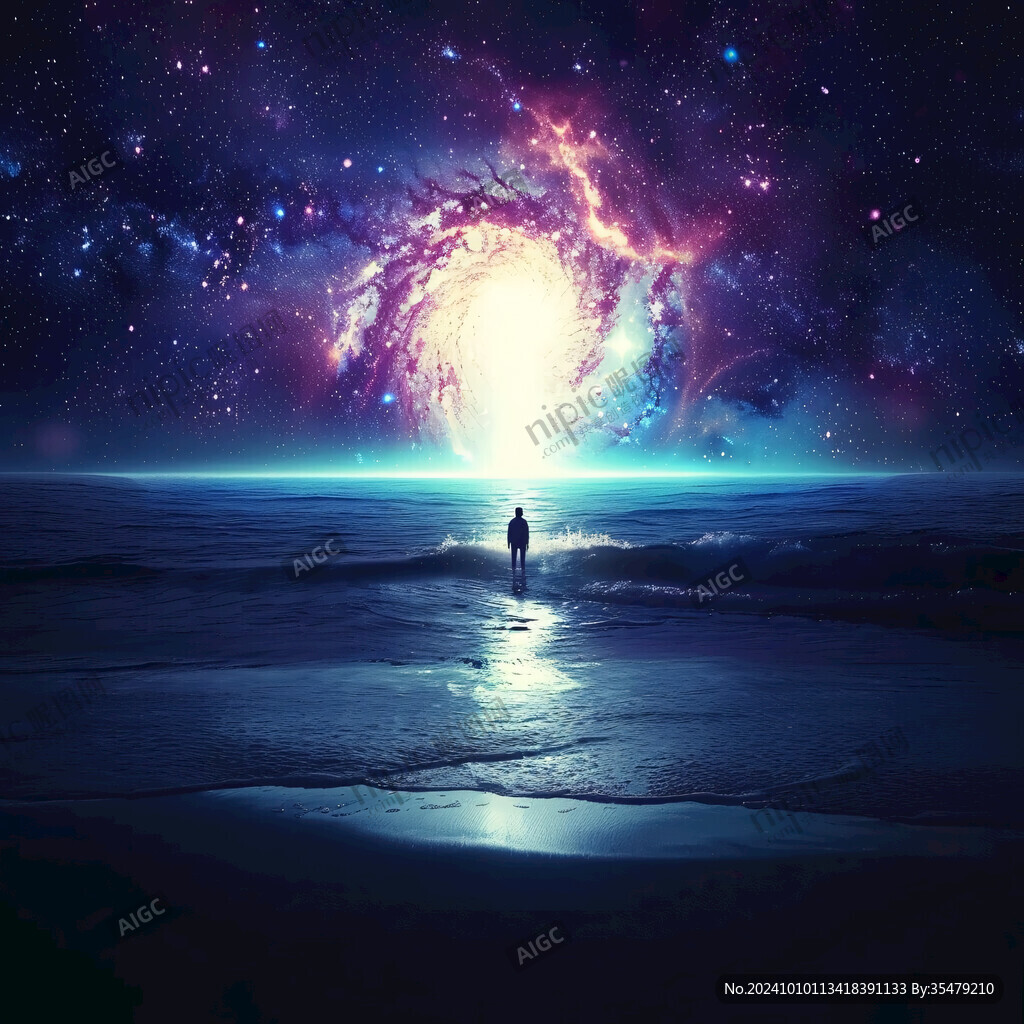 大海星空梦幻背景