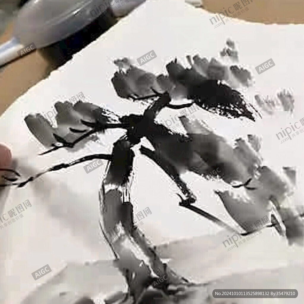 水墨画大树