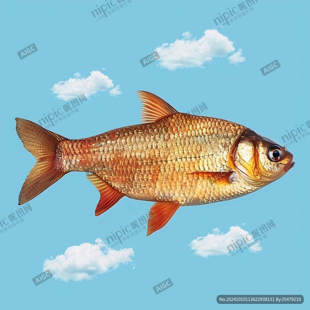 卡通写实红鲤鱼