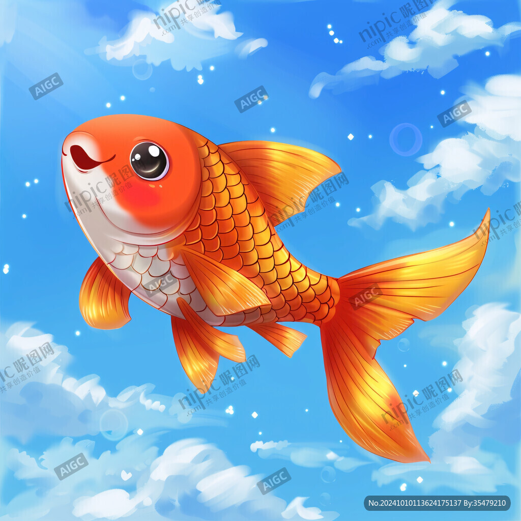 卡通写实红鲤鱼