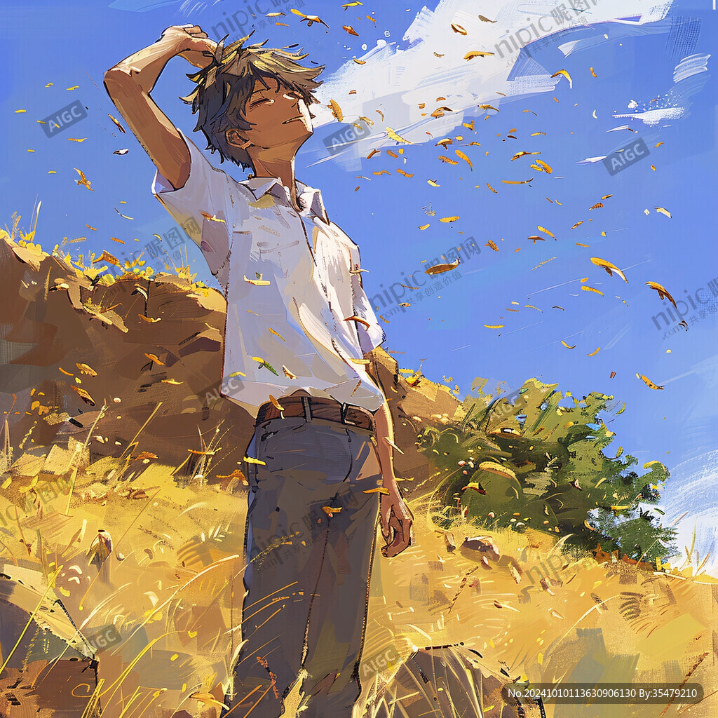 插画阳光男孩