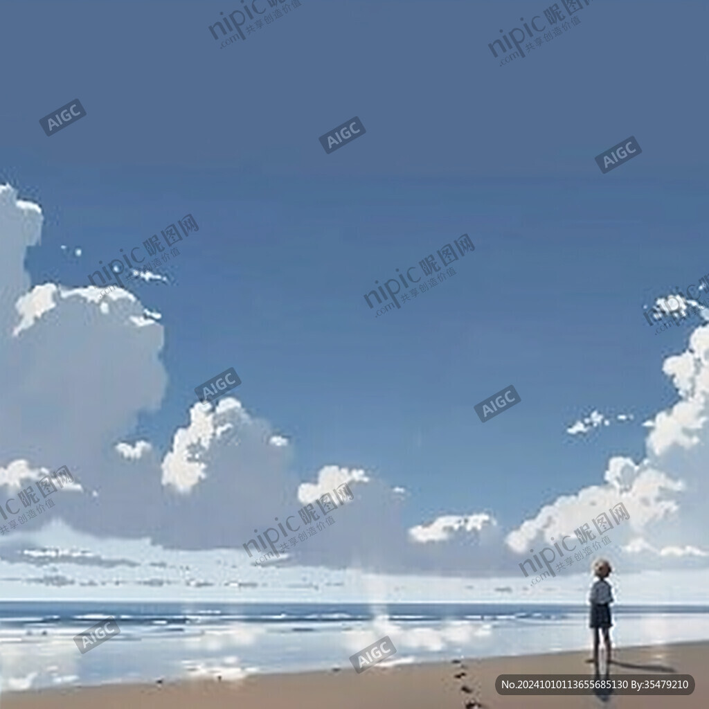 海边天空插画