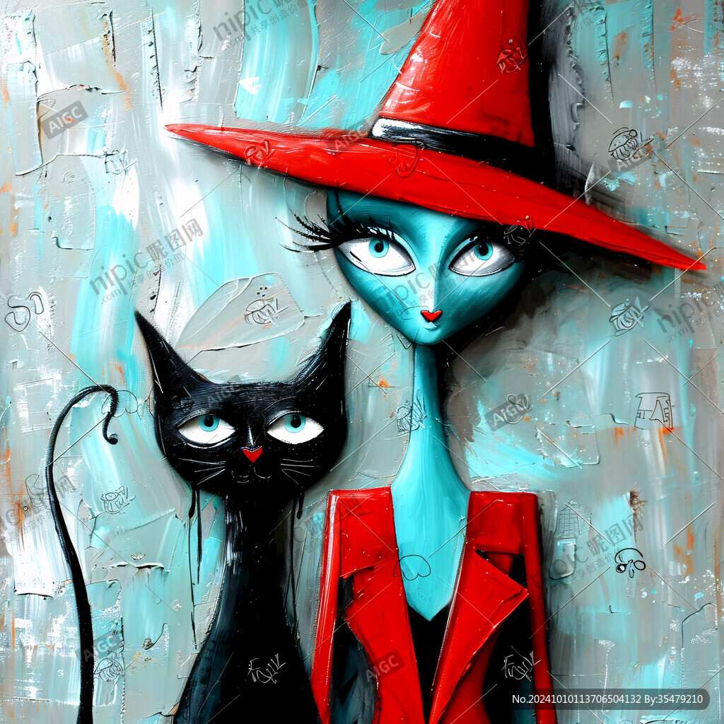 猫女巫插画