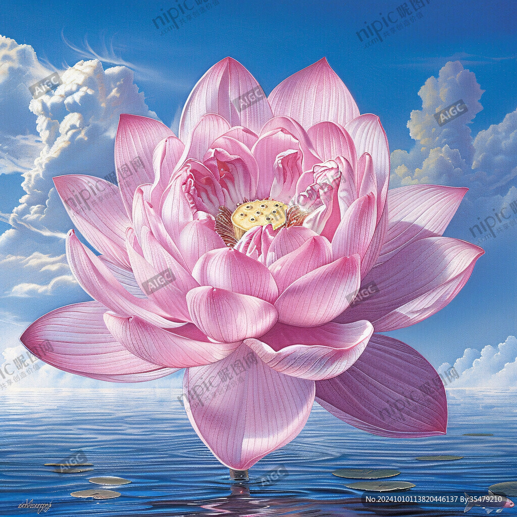 3d立体花卉荷花