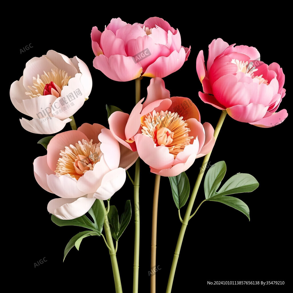 3d立体花卉牡丹