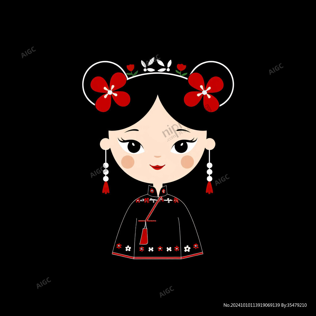 q版满族女孩