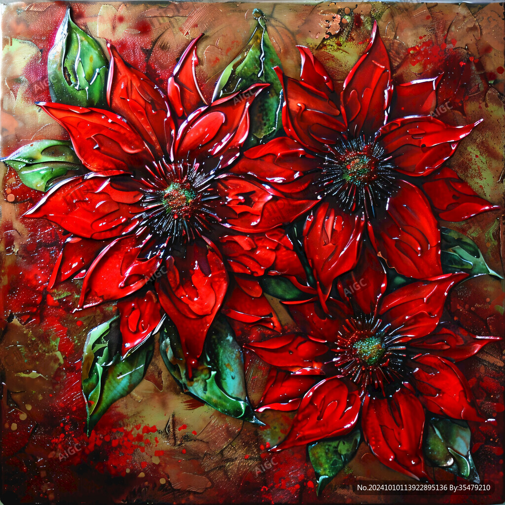 3d立体花卉油画