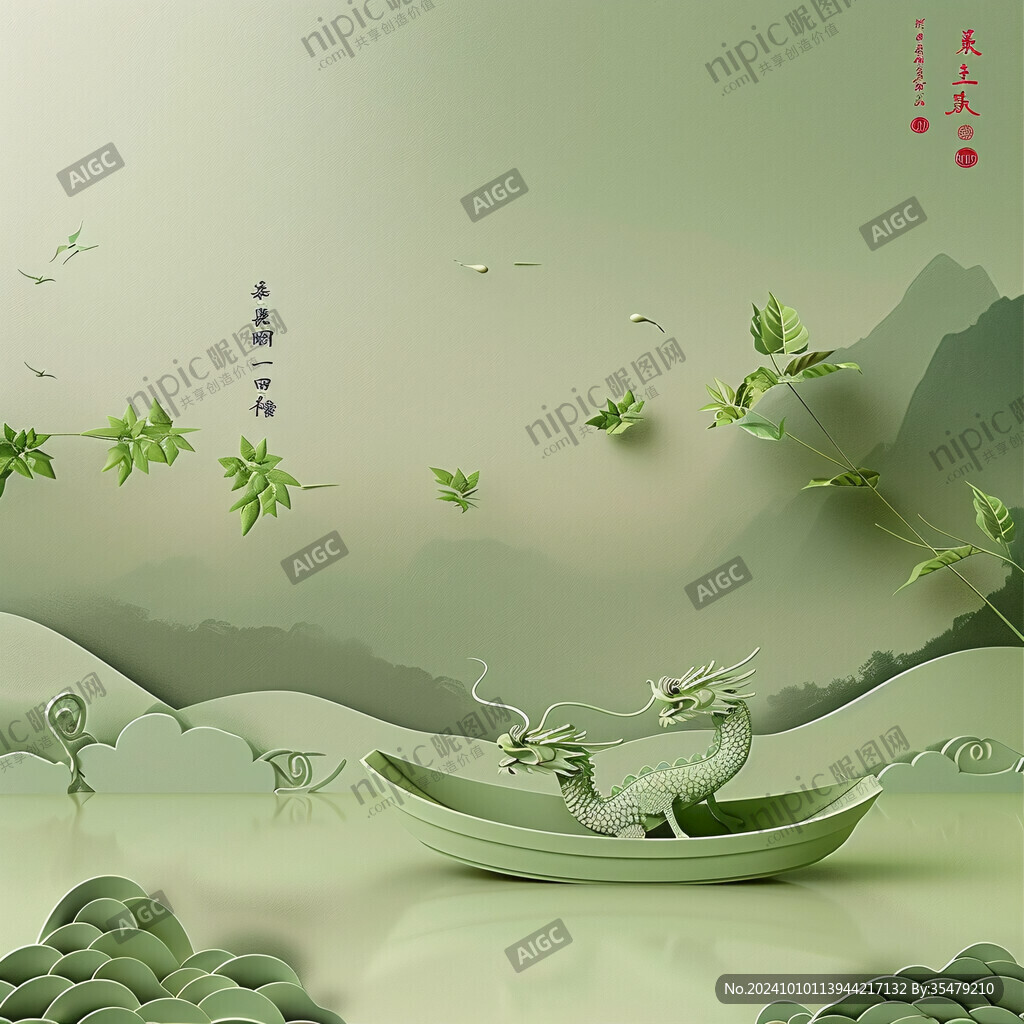 粽子元素山水画