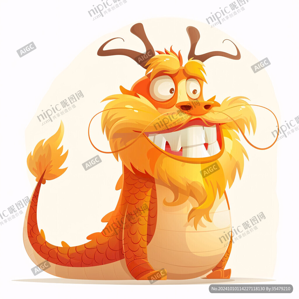 拿元宝的龙插画