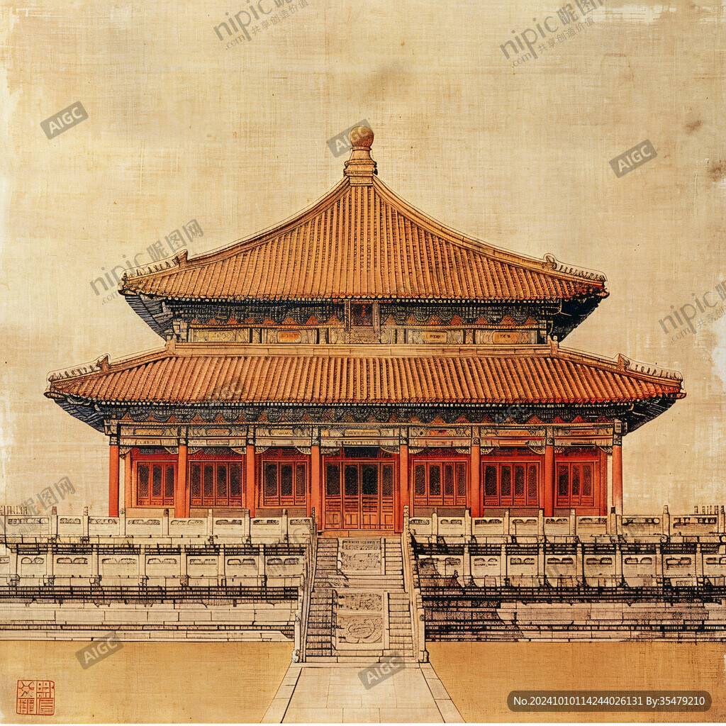 手绘故宫手绘皇宫