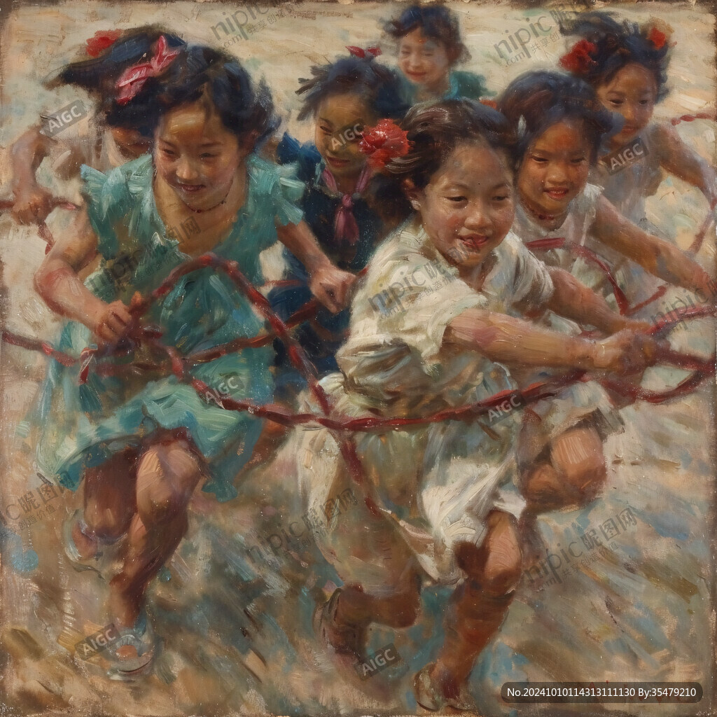 秧歌题材油画