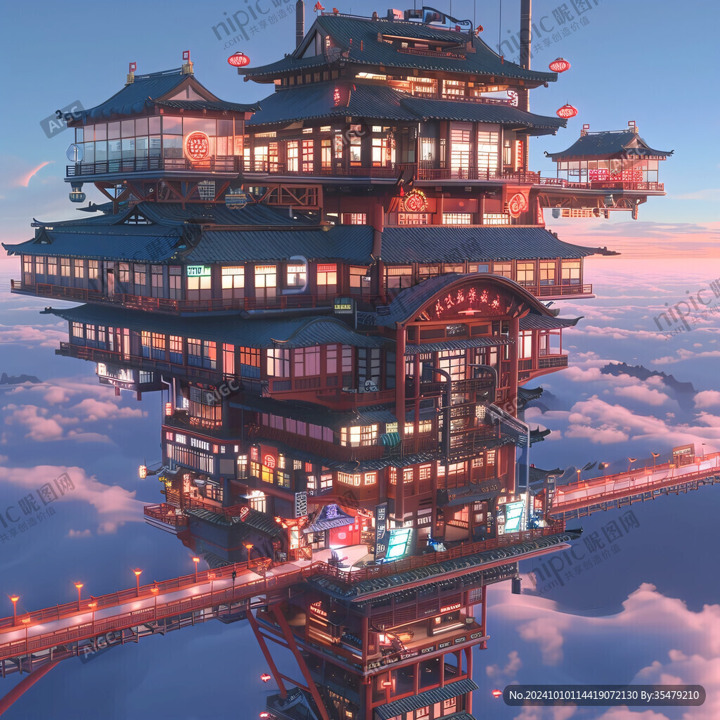 宫殿楼阁仙境仙人大殿