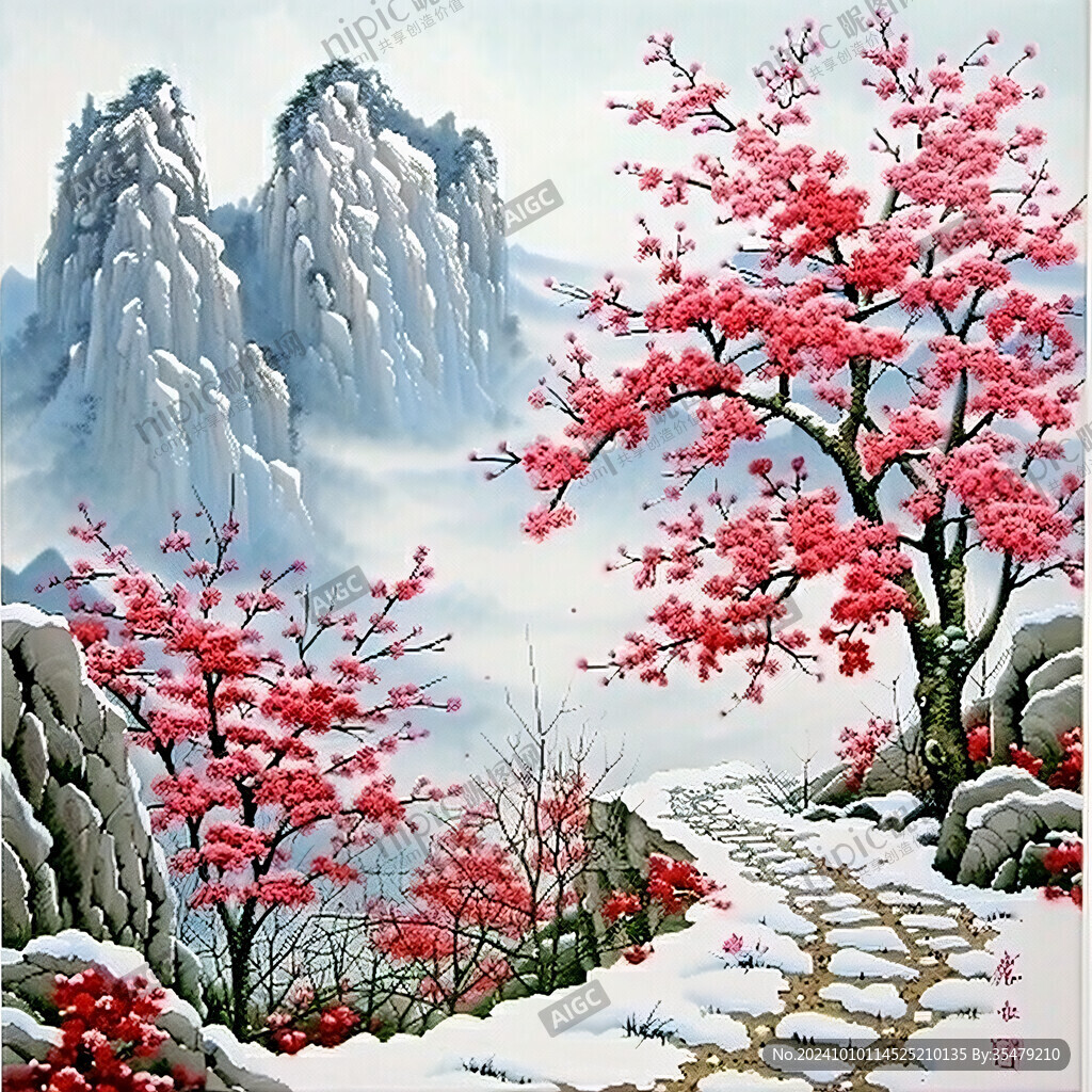 雪景立体画