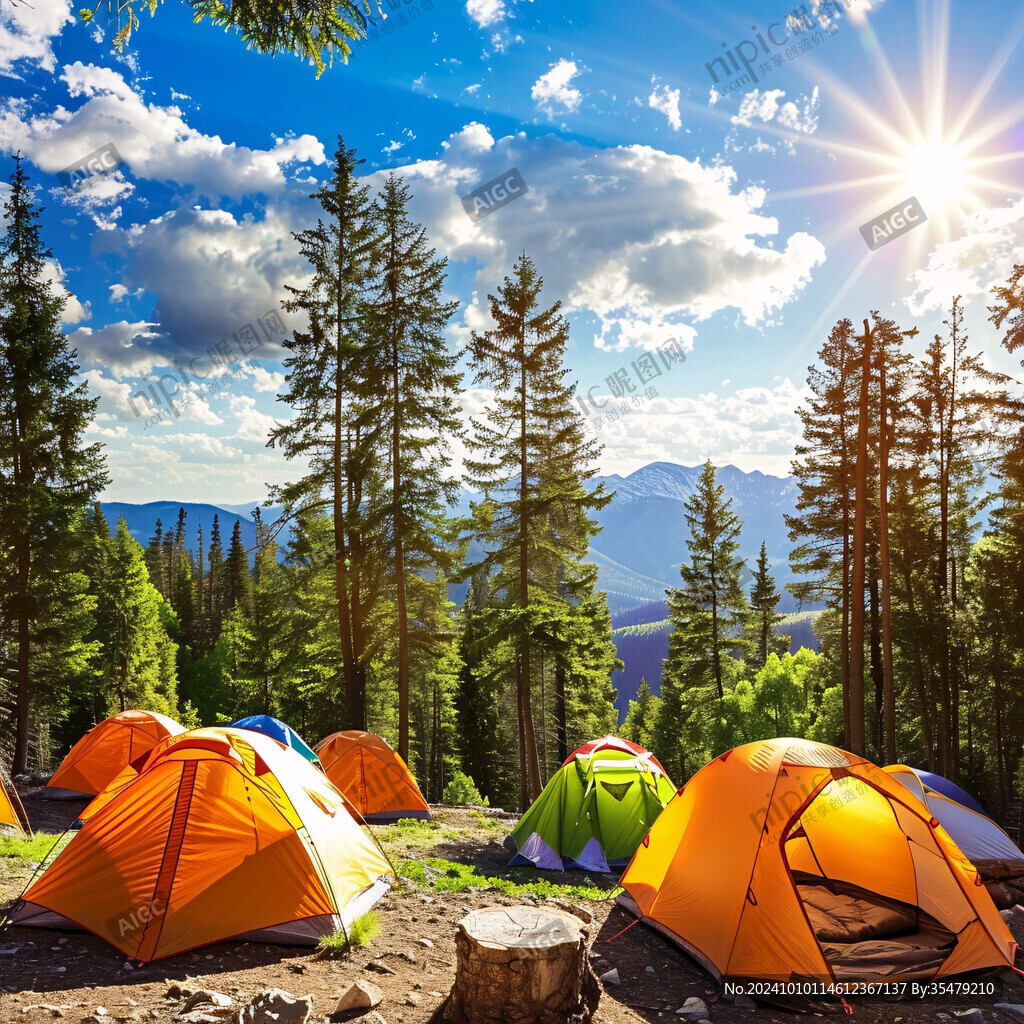 户外夏天远足旅游帐篷