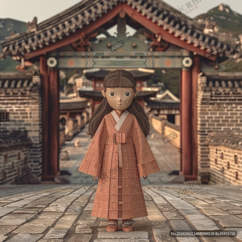 韩国传统人物摆件