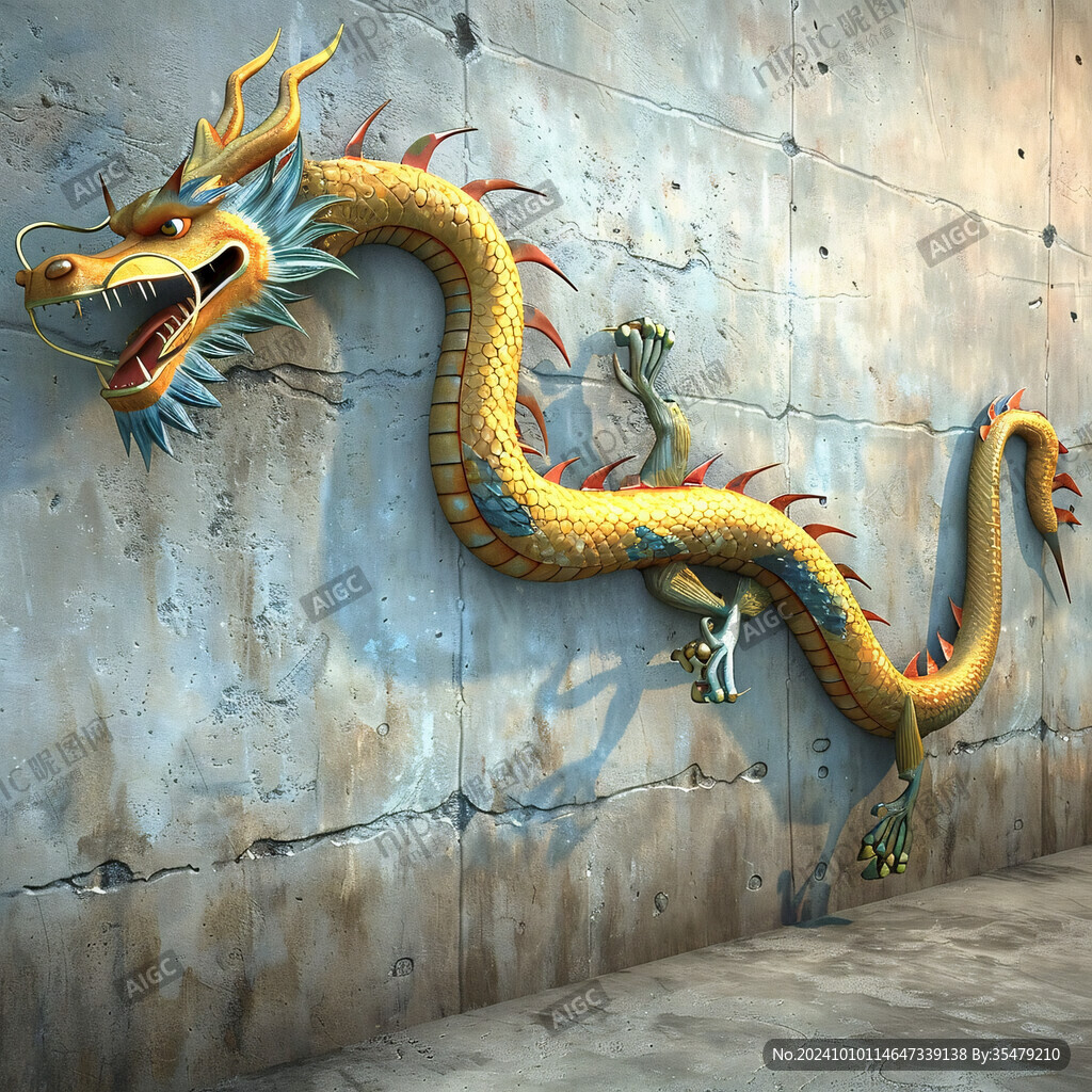 十二生肖龙龙壁画
