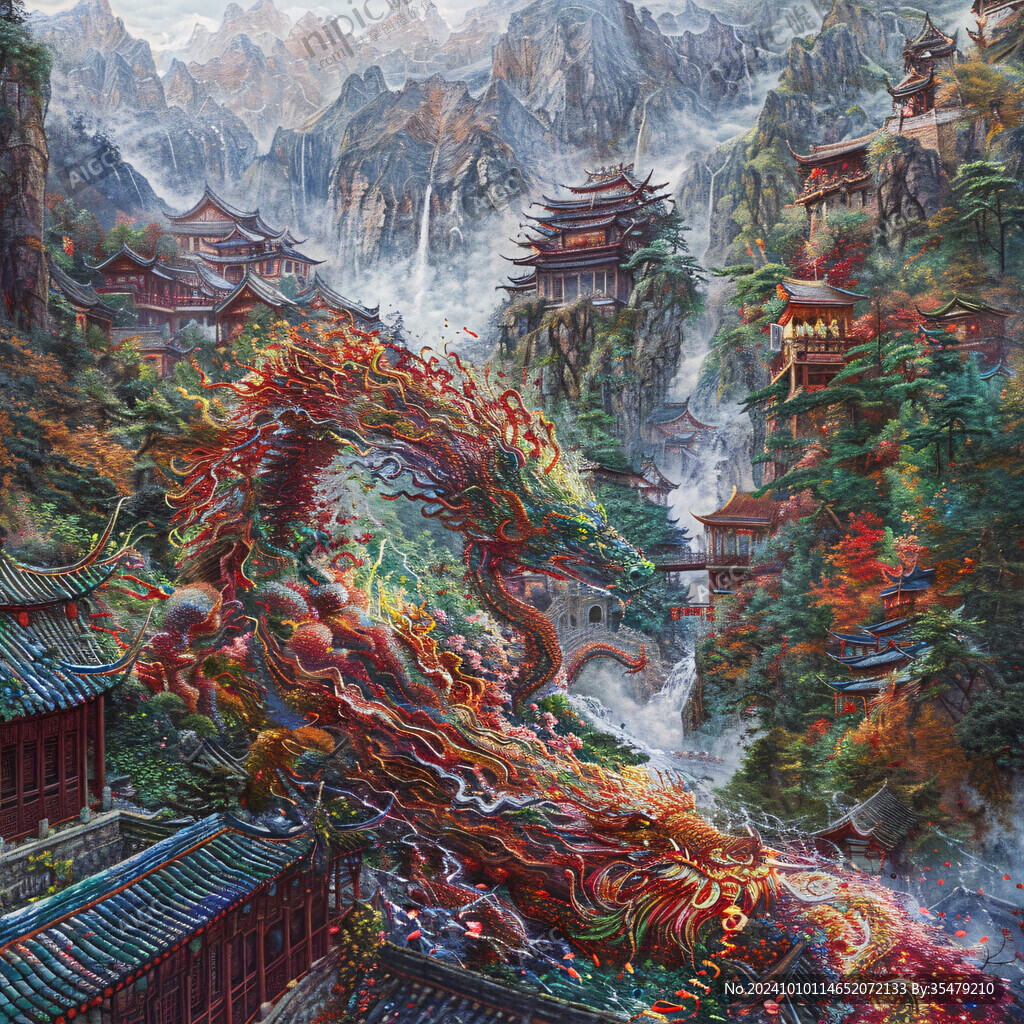 黄鹤楼手绘黄鹤楼油画