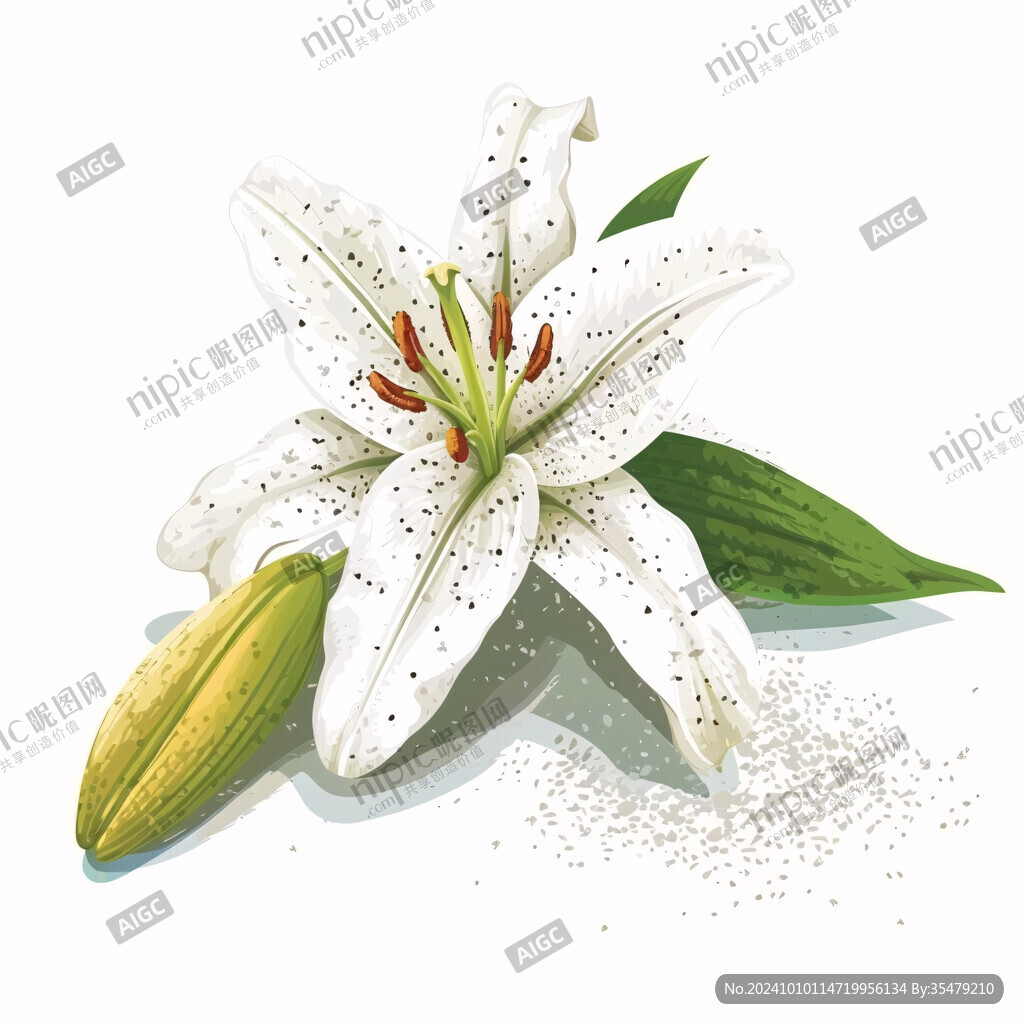 中草药百合插画