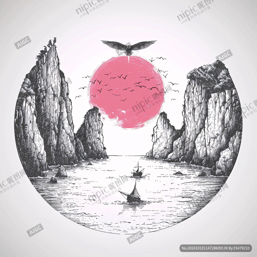 观海丝网印插画