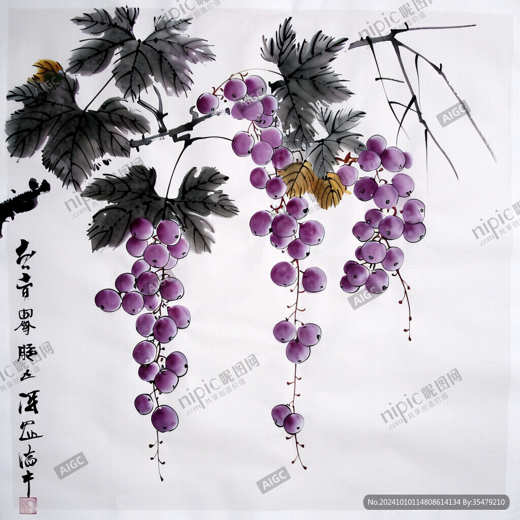 中国画葡萄