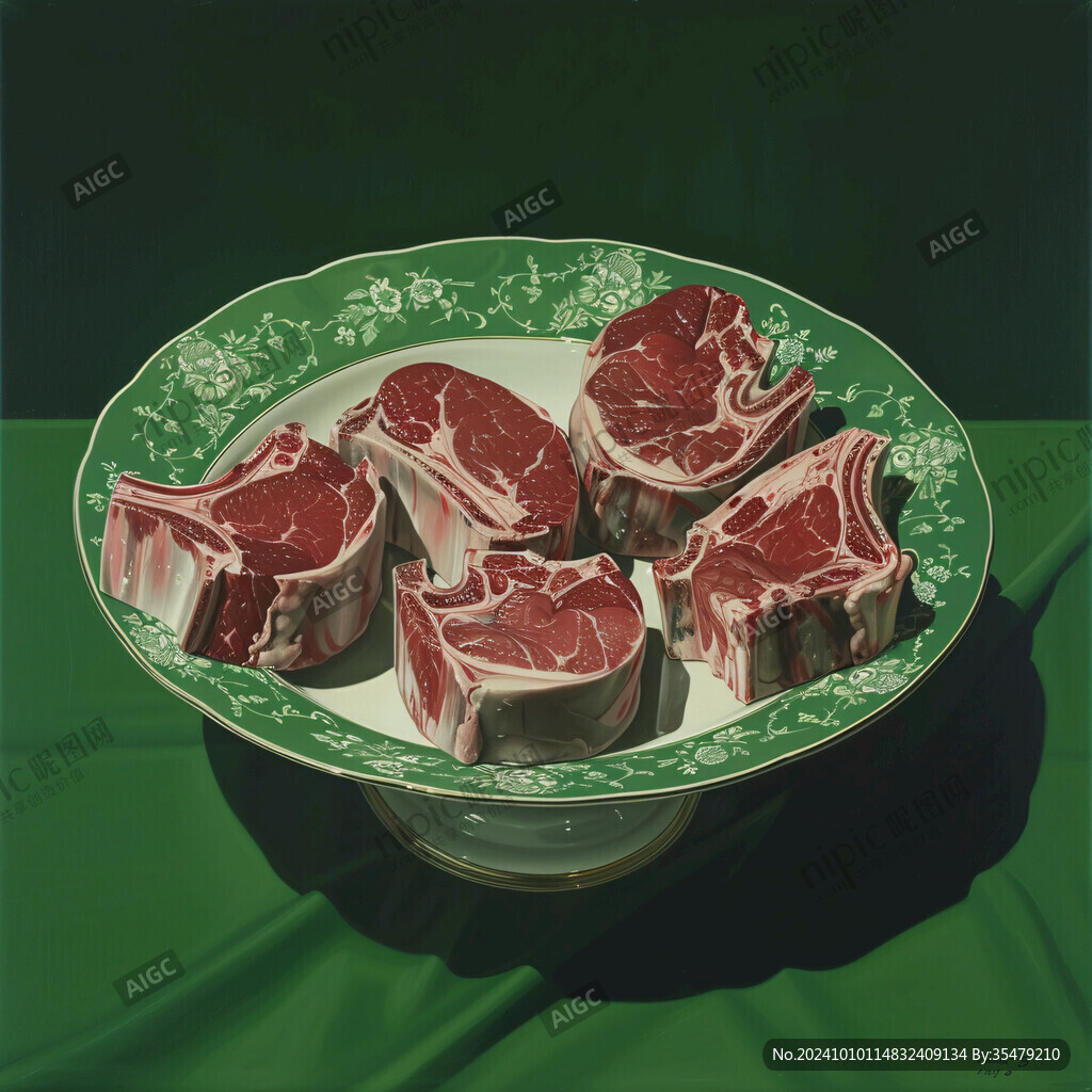 手绘一盘肉