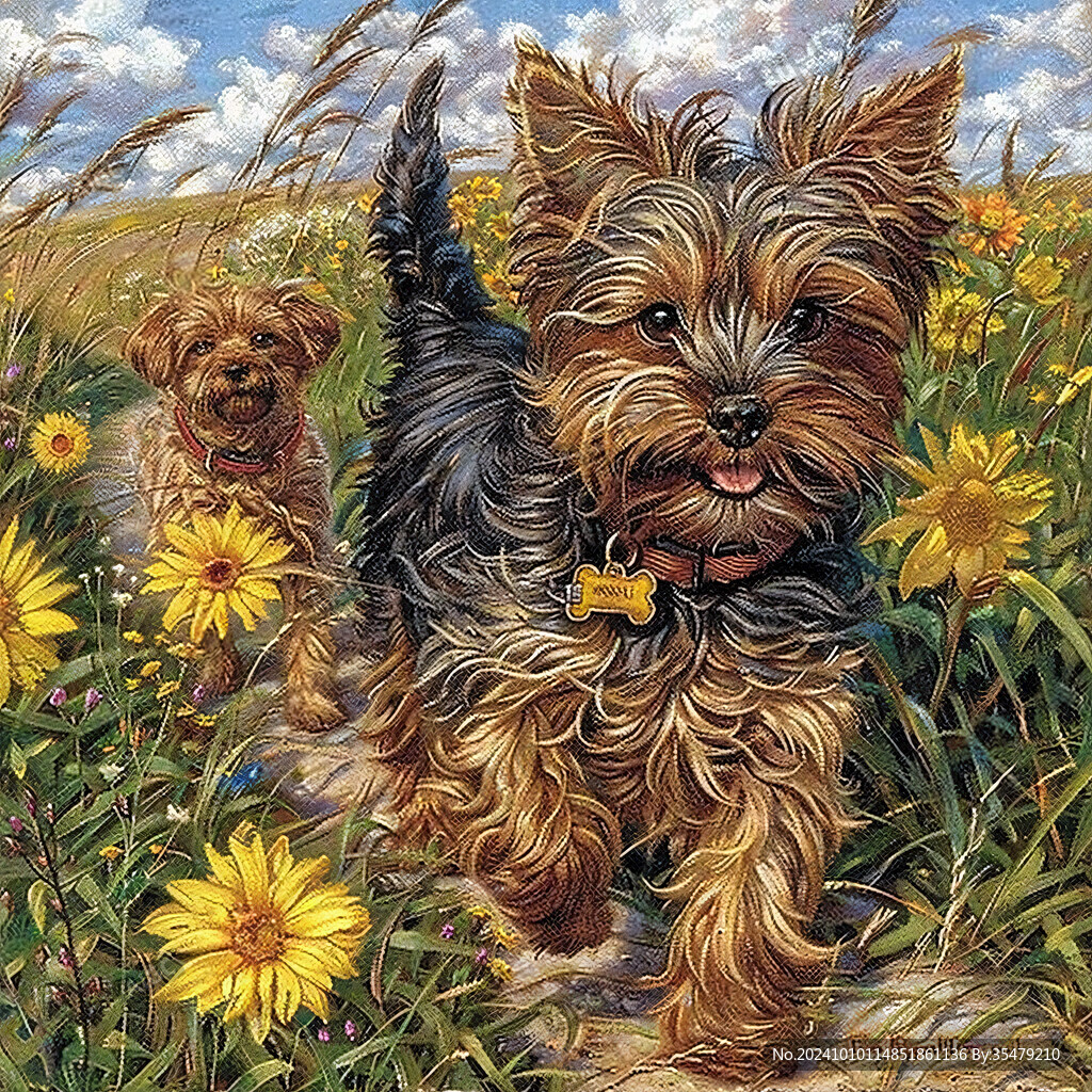 漂亮的狗狗油画
