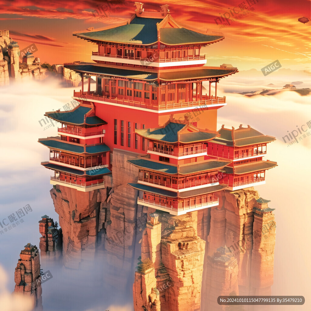 宫殿楼阁仙境仙人大殿