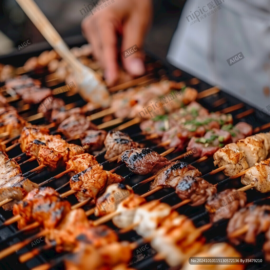 烧烤美食背景实拍