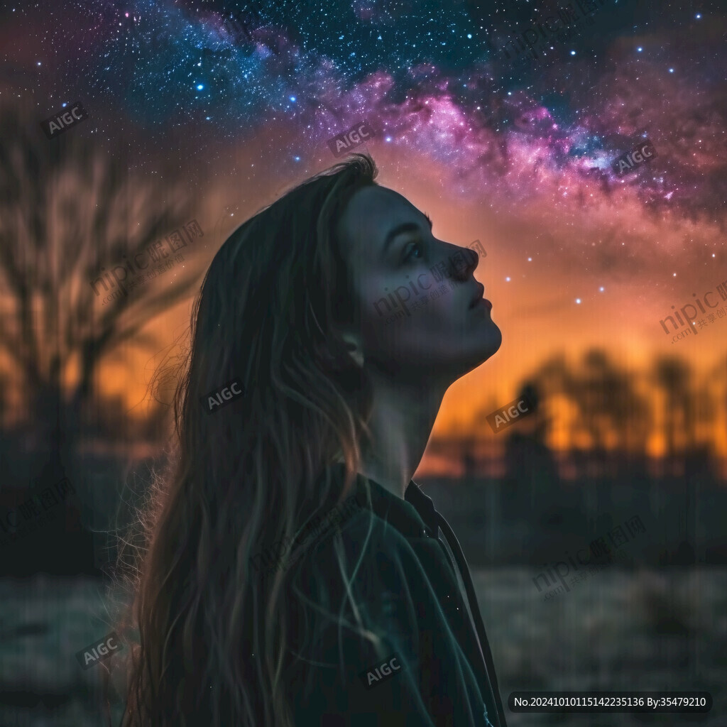 星空下的女孩
