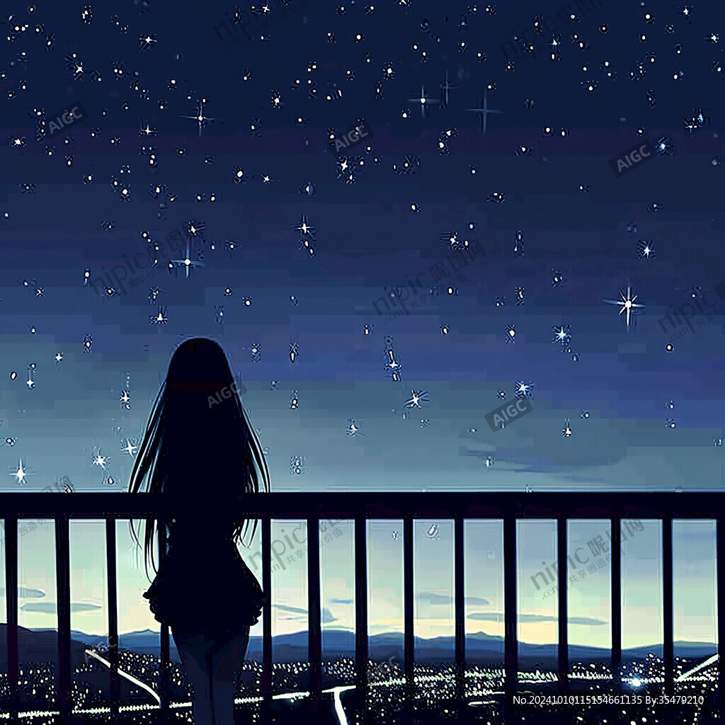 星辰大海女孩背影