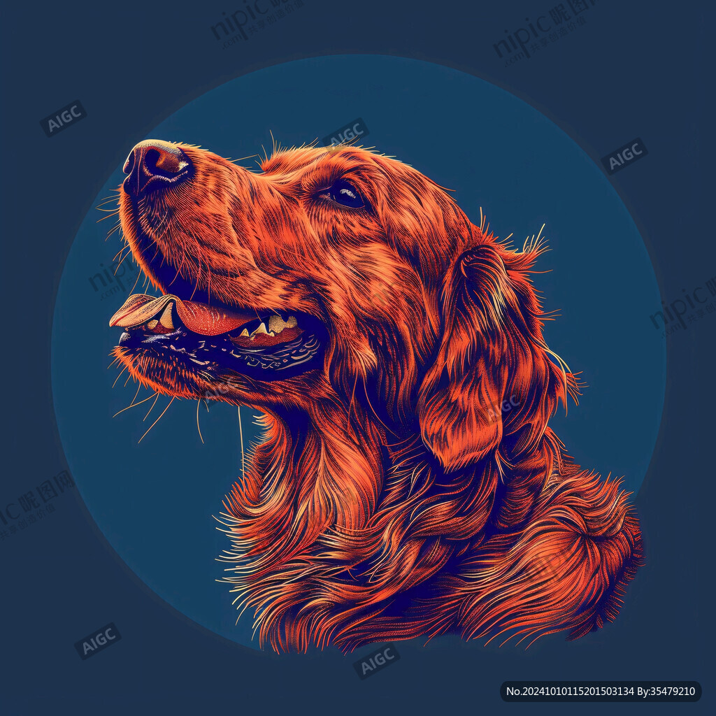 金毛犬插画