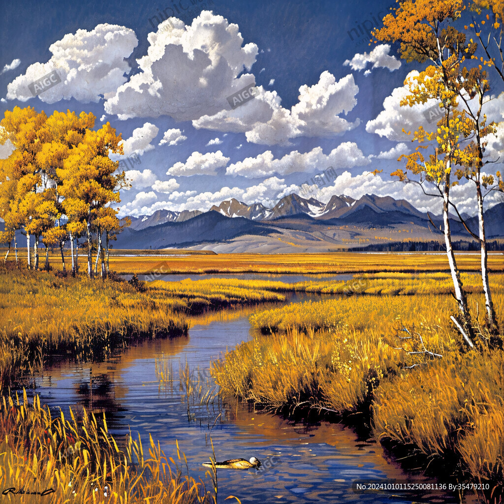 漂亮的风景油画