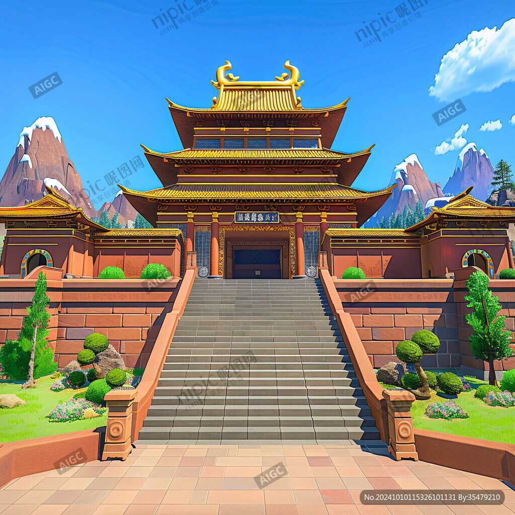 宏大寺庙场景