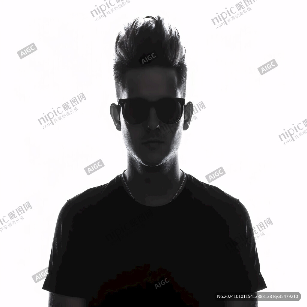 手绘墨镜男