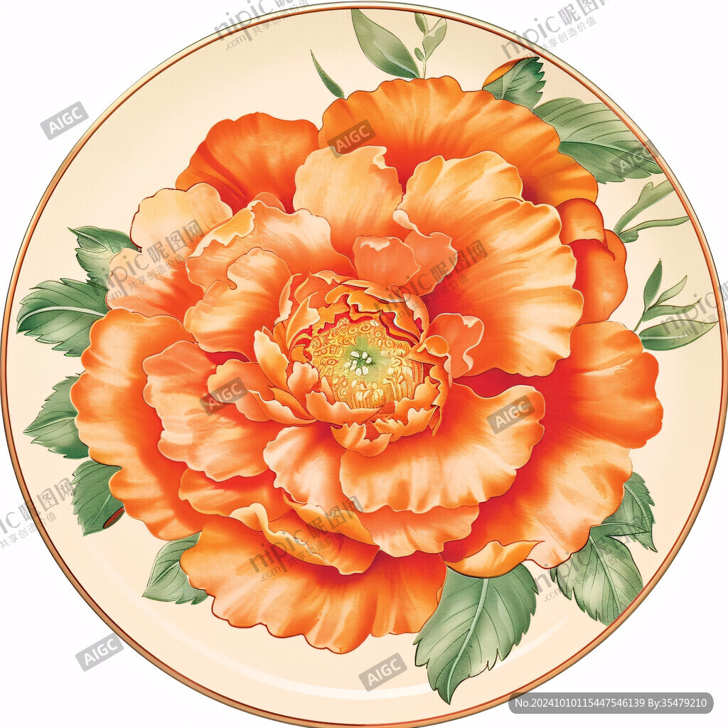 牡丹燕菜插画