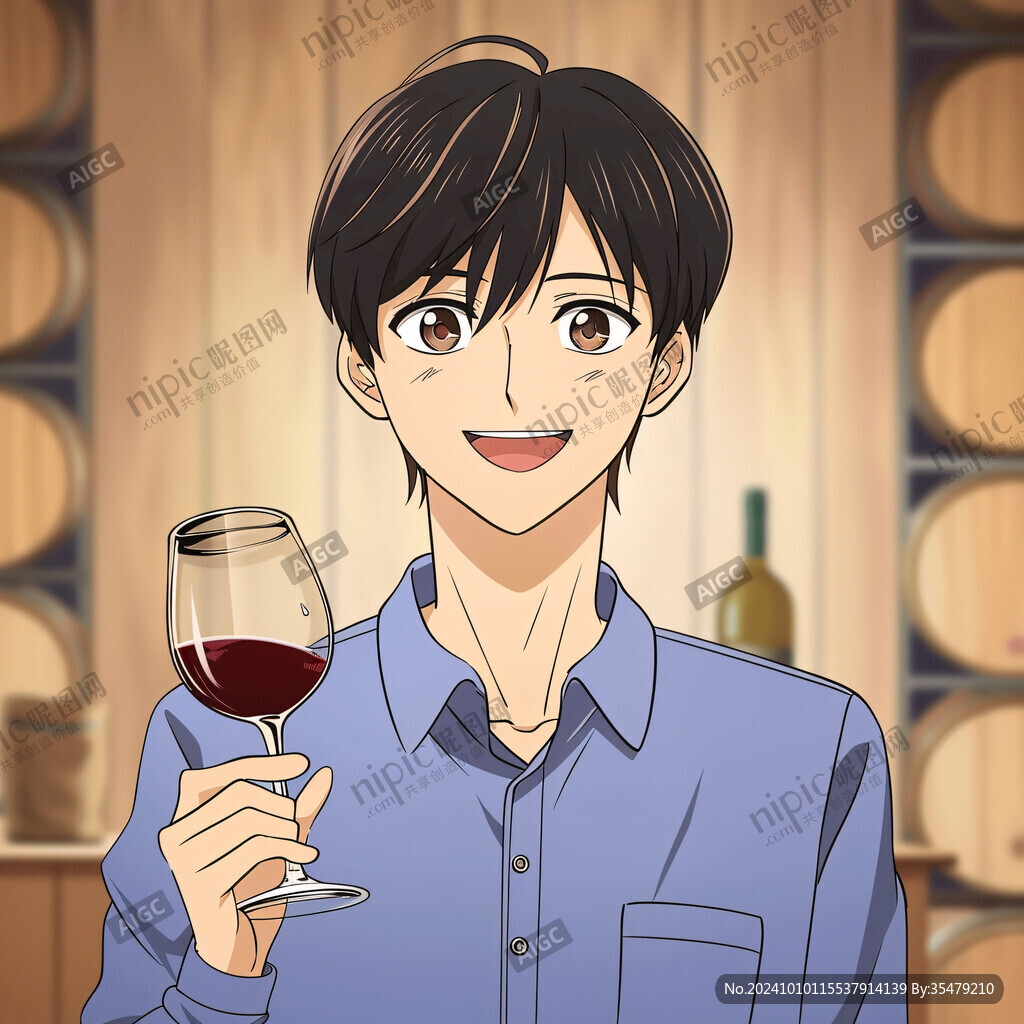 端酒杯的男人