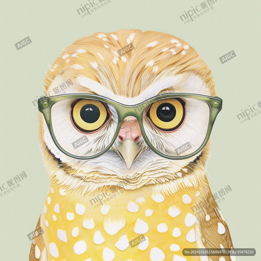卡通动物猫头鹰插画