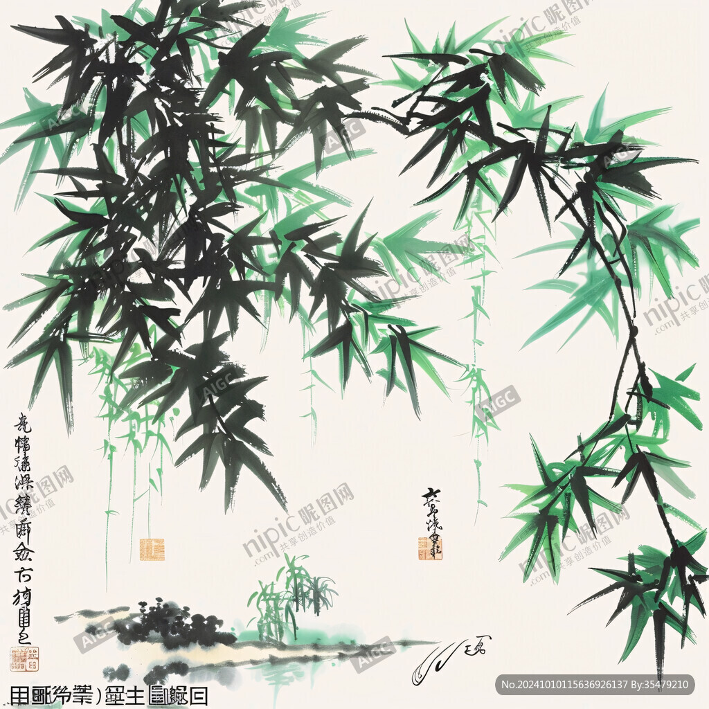 翠竹图绿竹图