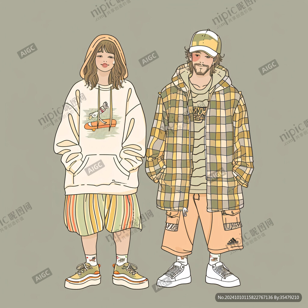 潮牌服饰插画