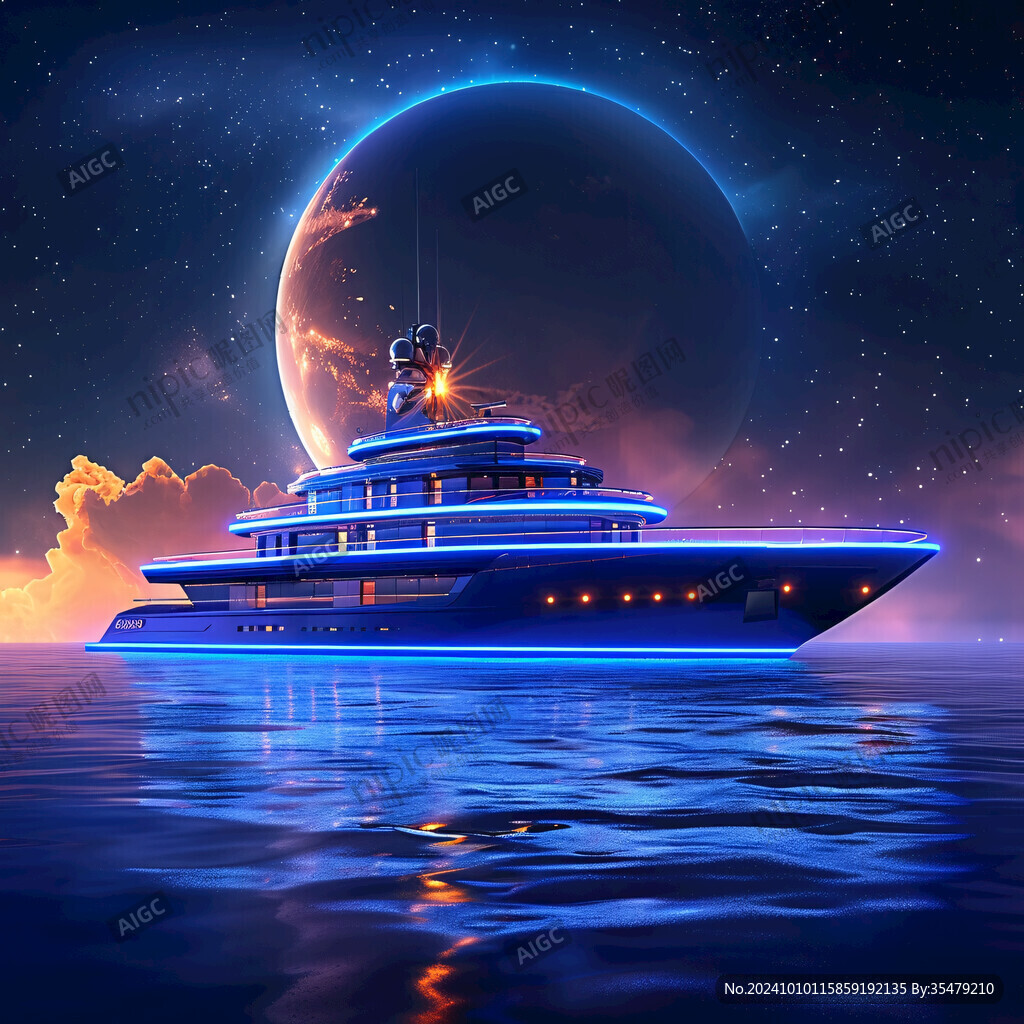 科幻月亮大海