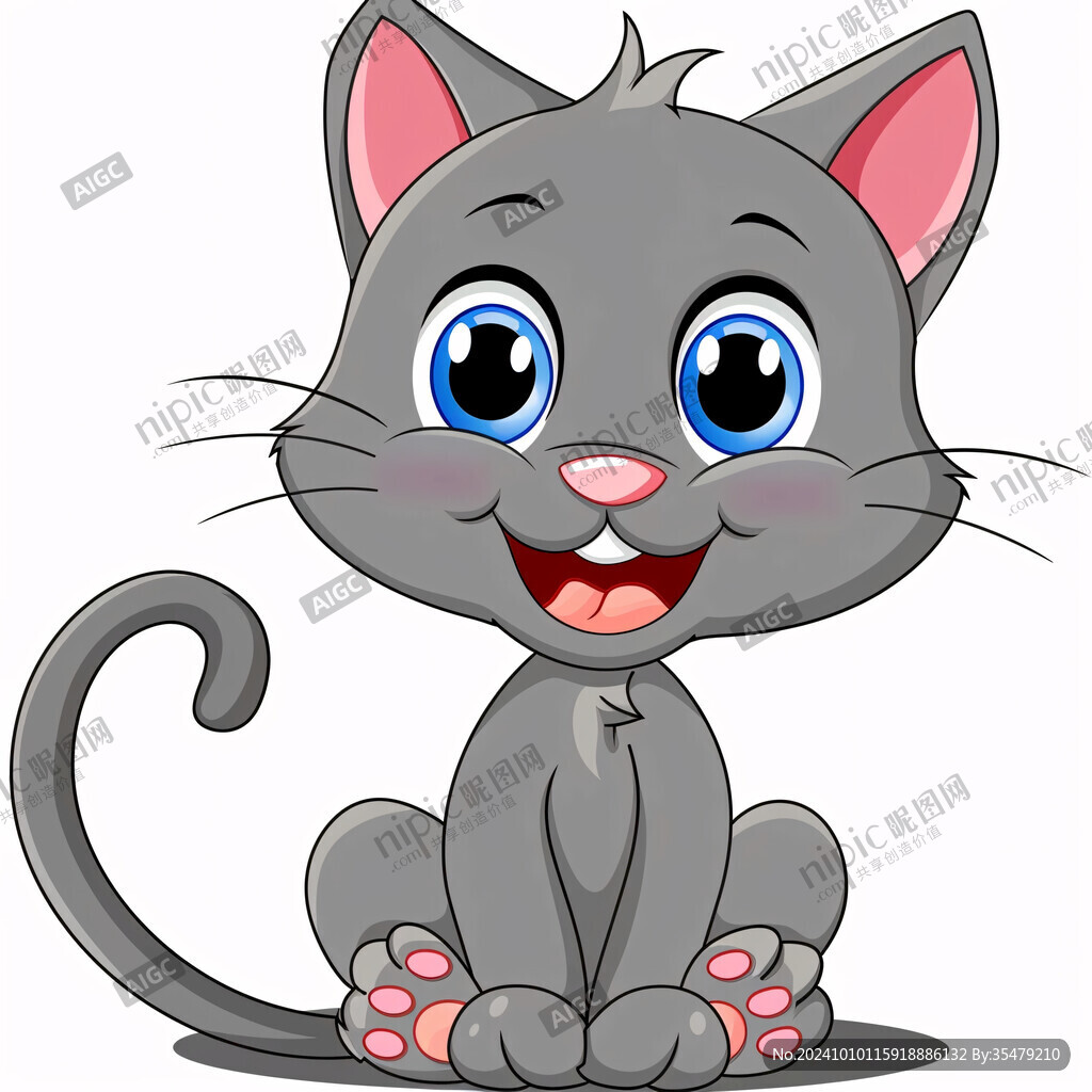 卡通小黑猫