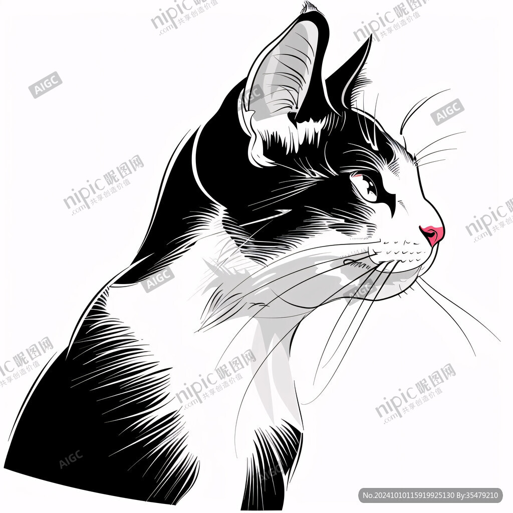 手绘猫眯装饰画