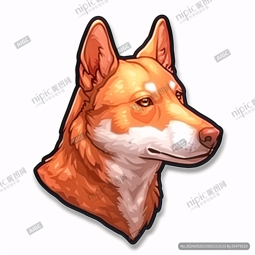 卡通手绘柴犬