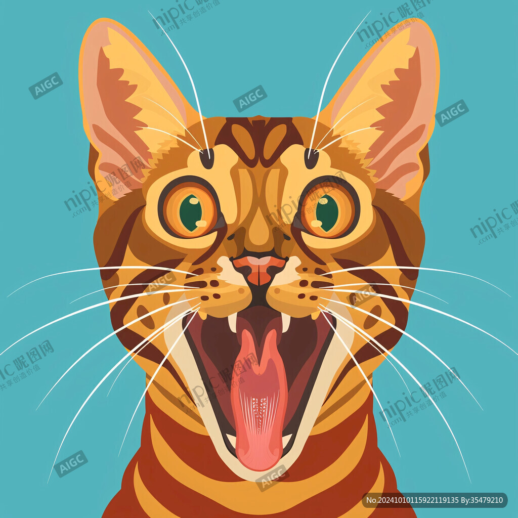 张大嘴的猫