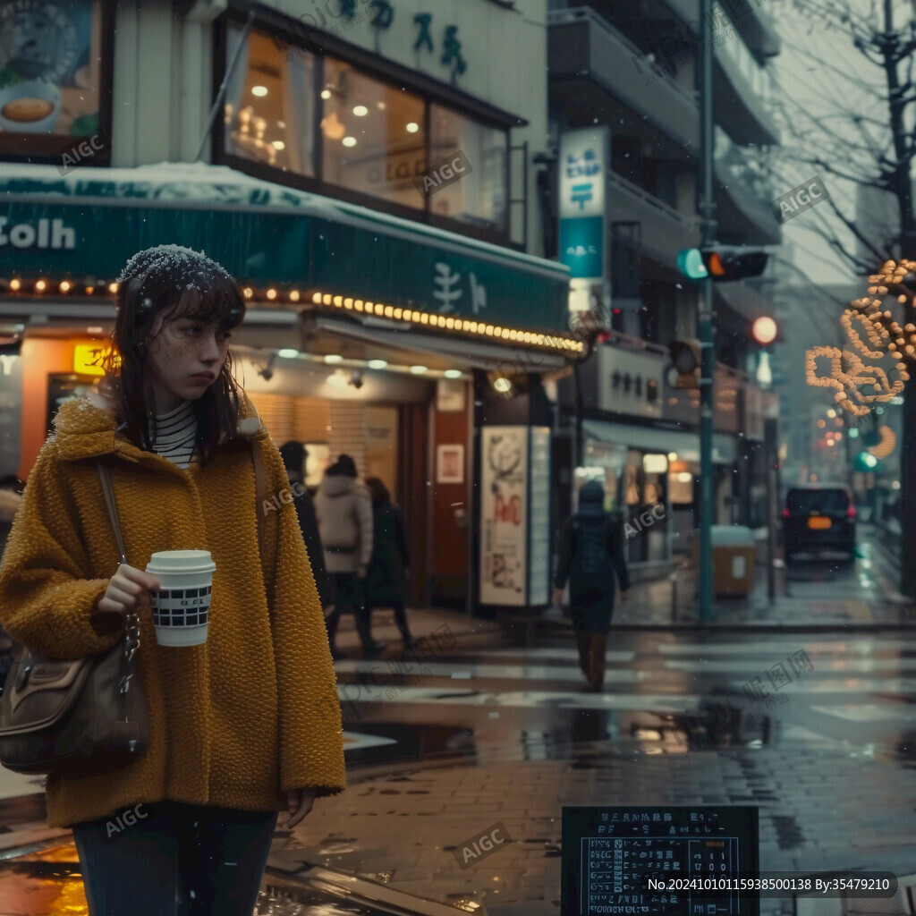 雨天街头素材
