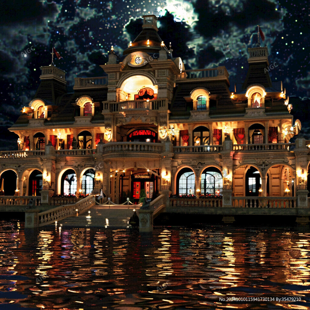 欧式宫廷夜景