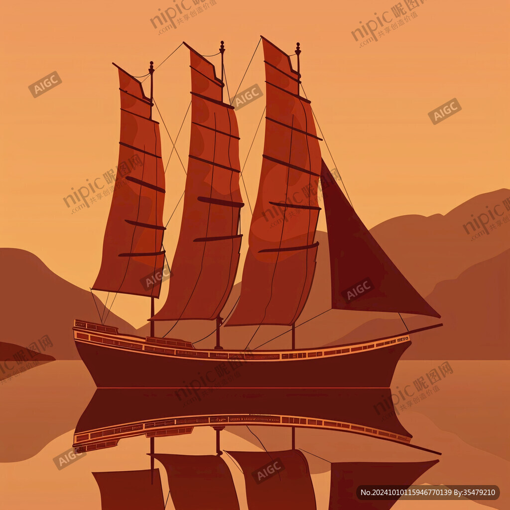 古代航海木船帆船